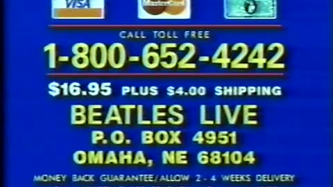 1996 - TV Commercial for 'Beatles Live' VHS or Beta Tape