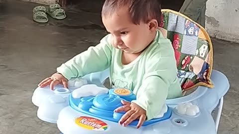 Cute baby video playing in happy mode