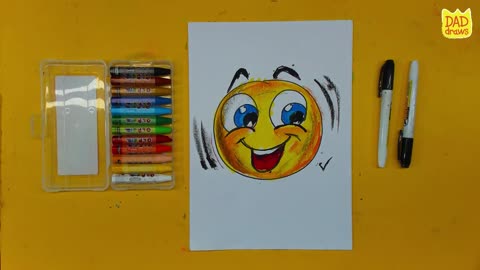 LEARN HOW TO DRAW A SMILEY FACE EMOJI KIDS FUN