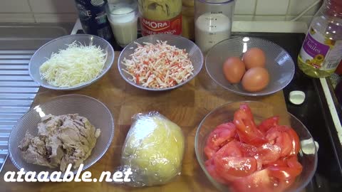 Cuisine Française - Quiche à la Tomate, Thon et Surimi