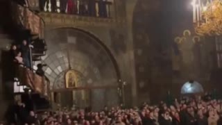 Footage from the Church of Kiev-Pechersk on New Year's Eve.