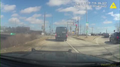 Dashcam video shows Milwaukee police chase a stolen Amazon van