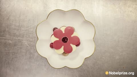 Coffee and almond flavoured cherry blossom, a mayflower-inspired dessert