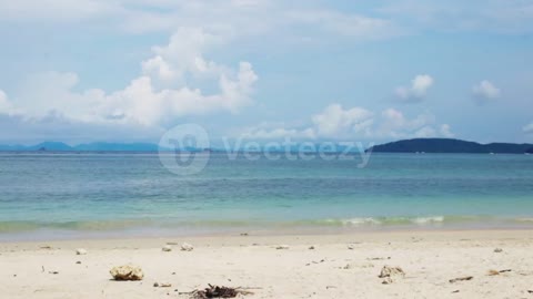 Tropical Andaman seascape. The wave crashing on the sandy shore
