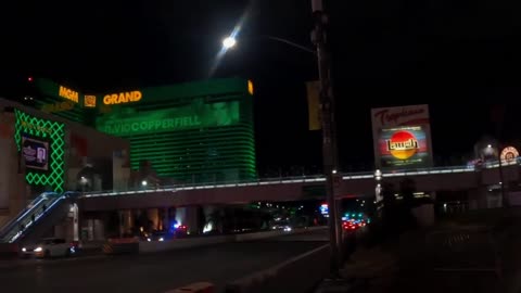 View from the Tropicana Las Vegas across Las Vegas Blvd. & Tropicana Ave. on the Trop's final night