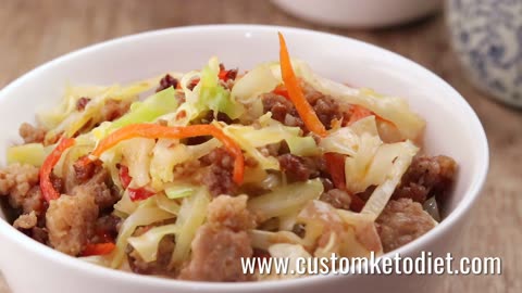 Keto Chili-Blackbean Pork Cabbage Stir-Fry