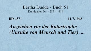 BD 4371 - ANZEICHEN VOR DER KATASTROPHE (UNRUHE VON MENSCH UND TIER) ....