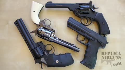 Colt Python Polymer - HK45 - Webley and Scott MK6 - Colt SAA Blued CO2 BB Pistol Preview