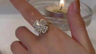 Lovely Heart clover Rotating Ring