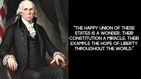 10 quotes from the fourth US President James Madison animated with AI