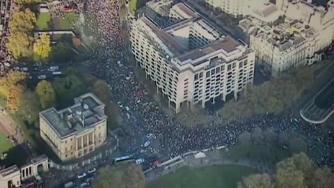 Massive protests in London, in support of Palestine on Remembrance Day