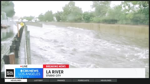 Tropical storm hilary: water levels continue to rise along the LA river