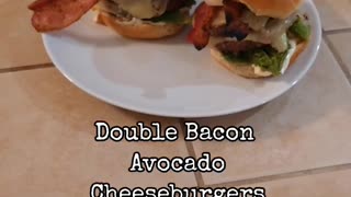 Double Bacon Avocado Cheeseburgers! #bbqlife