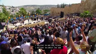 The hillsong Israel Tour from the steps on The Temple Mount
