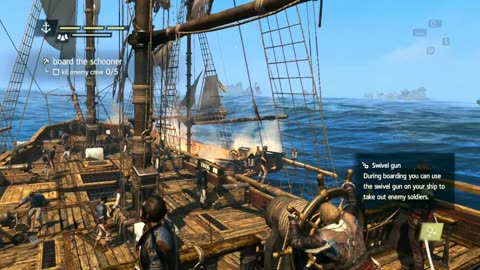 Assassin's Creed Black Flag Incapacitate a Schooner Gameplay