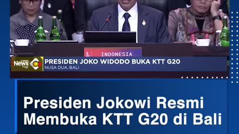 President Jokowi officially opened a G20 summit in Bali