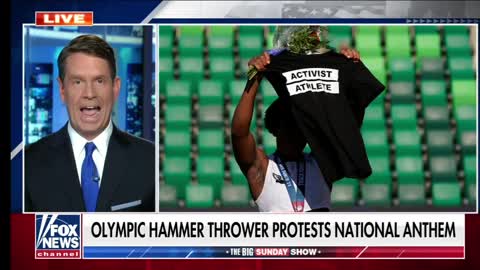 OLYMPIC HAMMER THROWER PROTESTS NATIONAL ANTHEM