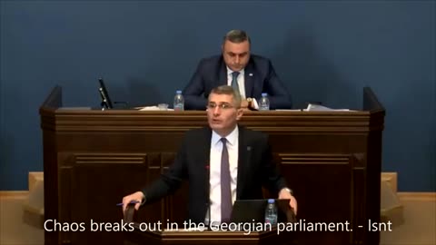 Mamuka Mdinaradze Punched In Face Giving Speech In Parliament