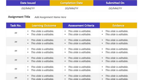 One Page Project Work Assignment PowerPoint Template