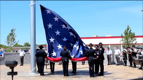 The Raising of the Flag ~ Morris' 9/11 Memorial Park ~ 6-14-12