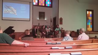 Bluegrass Serivce At Church Worship