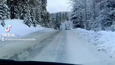 Real snow drive most beautiful nature