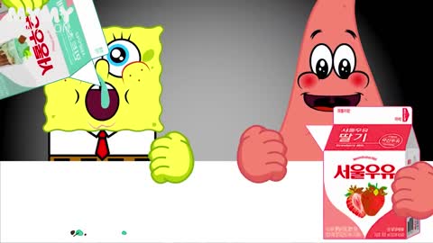 PINK FOOD VS MINT FOOD Challenge! - SpongeBob ANIMATION (MUKBANG ANIMATION)