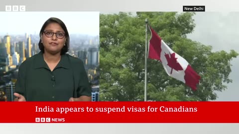 India suspends visas for Canadians as row escalates BBC News #breakingnews #trendingnews #topnews