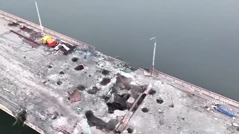 Footage shows collapsed bridge near Kherson