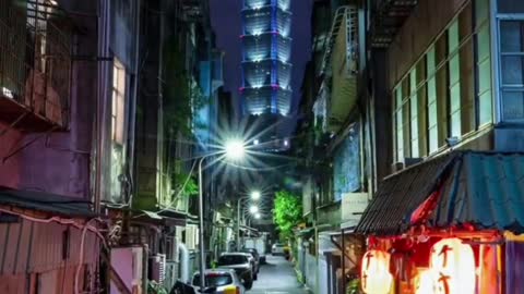 Taipei 101 tower night view