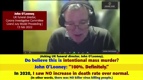 FUNERAL DIRECTOR JOHN O'LOONEY SAYS MASS MURDER HAS BEEN COMMITTED