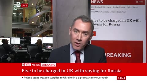 Five to be charged in UK with spying for Russia - BBC News