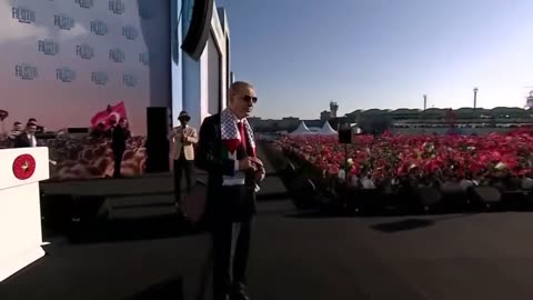 Turkey: Erdogan enters the stage to absolutely MASSIVE Istanbul rally in support of Gaza