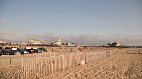 santa monica beach sunset los angeles california