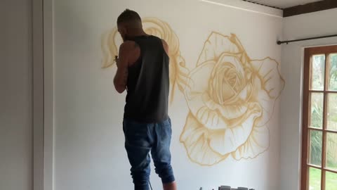 Freehand Airbrush wall mural, part 2