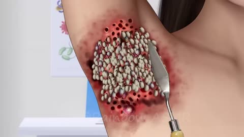 ASMR removal | dog ticks together with maggots infected Armpit | several injured animation