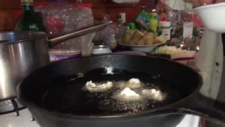 Cooking "Junior Lake Shrimp" in Grand Lake Matagamon, Maine