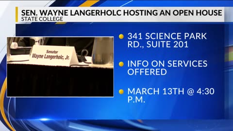 Senator Langerholc invites all to open house