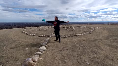 Spiritual warefare prayer on Calgary's highest point Nose Hill