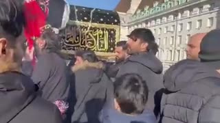 Illegal Muslim Funeral on the Westminster Bridge in Uk