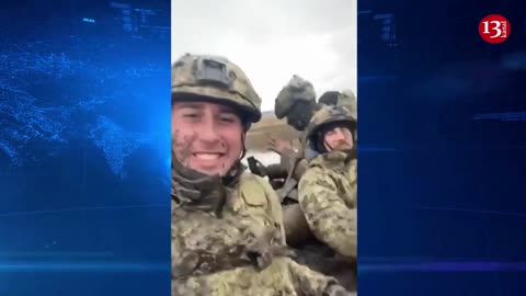 Ukrainian soldiers returning from battle covered in mud, tired and smiling-“History’s being written"