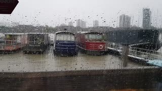 River Thames. In the rain. London 2022