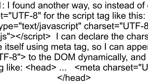 How to set charsetquotutf8quot in the javascript file itself