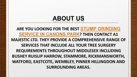 Best Stump Grinding Service in Canons Park