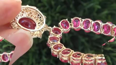 Ruby & Diamond Cocktail Necklace $97,000 Estate