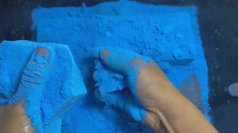 Blue Gymchalk Block Crushing 🌱☀️ #ASMR #Oddly_satisfying_Video