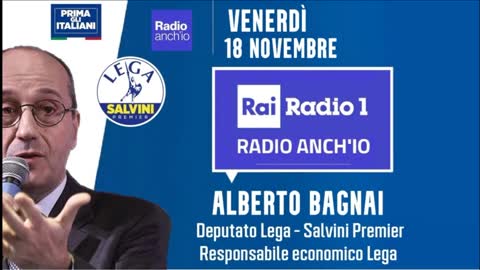 🔴 Intervista radiofonica all'On. Alberto Bagnai a Radio anch'io su Radio1 (18112022)