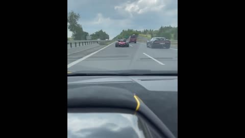 Ferrari Formula 1 racecar spotted on a highway joyride in Czech Republic