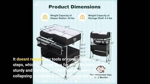 See Comments: BABY JOY Portable Baby Changing Table, Foldable Diaper Changing Station w/Wheels,...