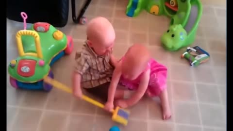 Cute Twin Babies Fighting With Each Other- Viral